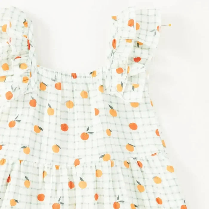 Apple Park - Organic Flutter Strap Sundress - Gingham Grove-Dresses-6-12M-Posh Baby
