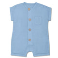 Apple Park - Organic Muslin Short Sleeve Romper - Sky Blue-Footies + Rompers (Fashion)-3-6M-Posh Baby