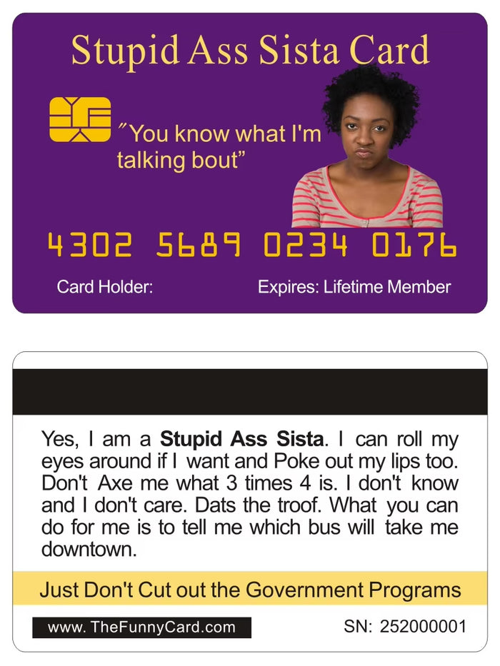 Aromabug: Original Stupid Ass Sista Card. 8 Pack, Free Shipping