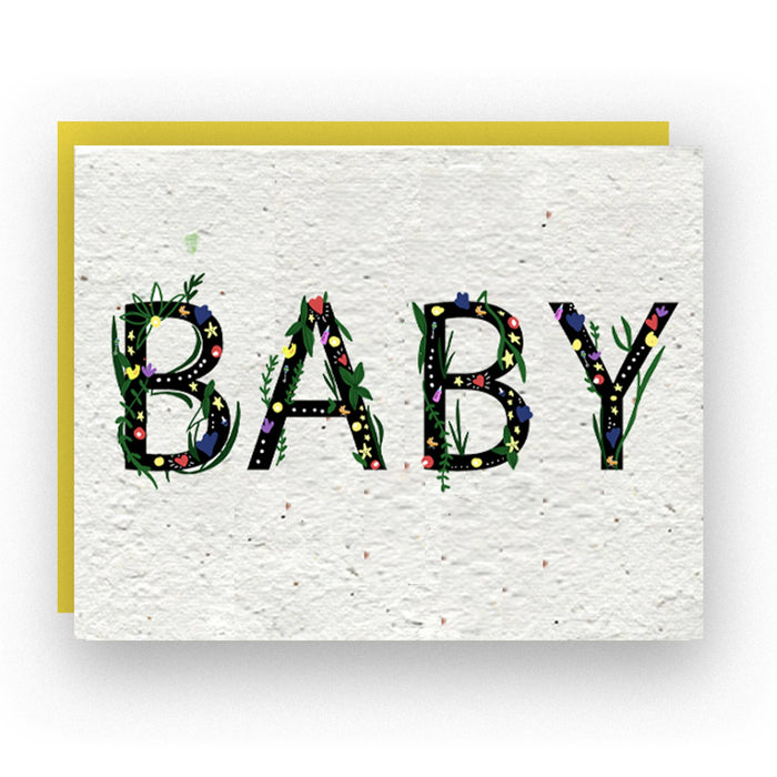Artsy Em - Wildflower Seed Paper Card - Baby-Greeting Cards-Posh Baby