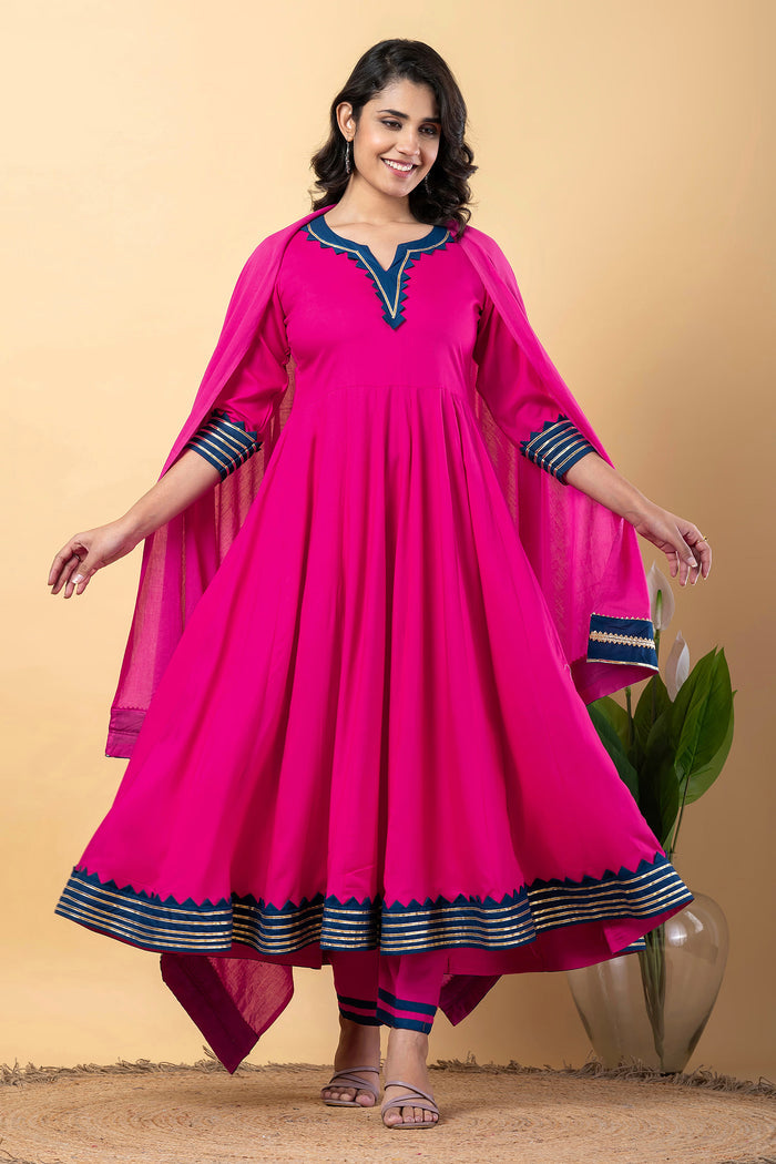 Artyclick Crimson Rayon Gotta Work Anarkali Set