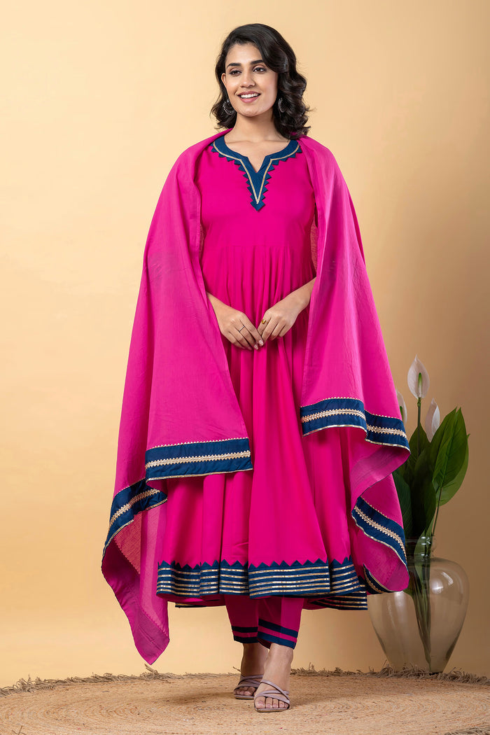 Artyclick Crimson Rayon Gotta Work Anarkali Set