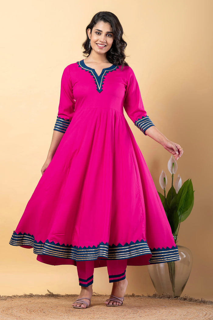 Artyclick Crimson Rayon Gotta Work Anarkali Set