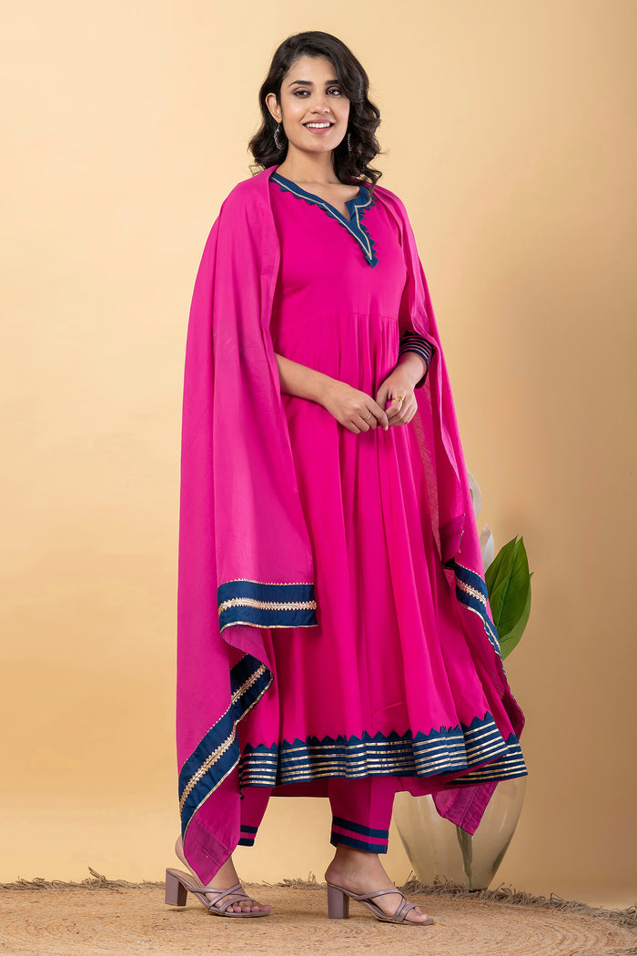 Artyclick Crimson Rayon Gotta Work Anarkali Set