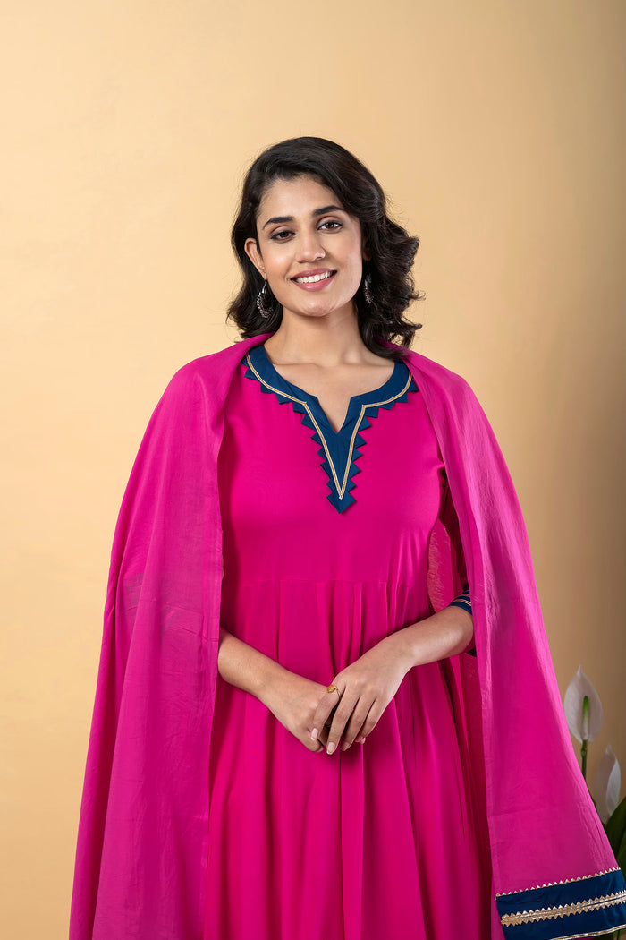 Artyclick Crimson Rayon Gotta Work Anarkali Set