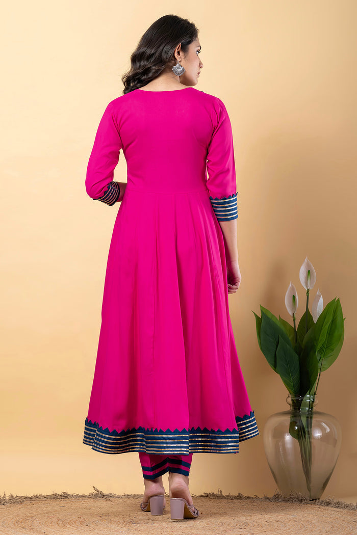 Artyclick Crimson Rayon Gotta Work Anarkali Set