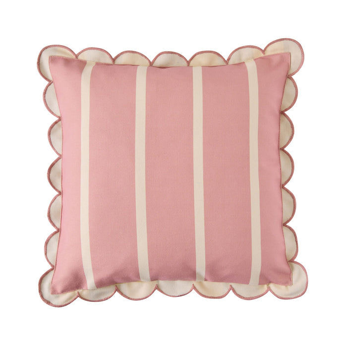 Aruba Scallop Edge Stripe Outdoor Cushion Berry 45x45cm