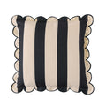 Aruba Scallop Edge Stripe Outdoor Cushion Onyx 45x45cm