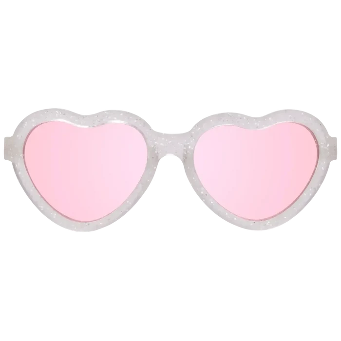 Babiators - Heart Sunglasses - Glitter Frame & Pink Mirrored Lenses-Sunglasses-0-2Y-Posh Baby