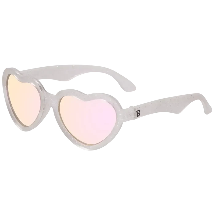 Babiators - Heart Sunglasses - Glitter Frame & Pink Mirrored Lenses-Sunglasses-0-2Y-Posh Baby