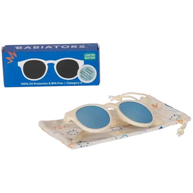 Babiators - Keyhole Blue Lens Sunglasses - Sweet Cream-Sunglasses-0-2Y-Posh Baby