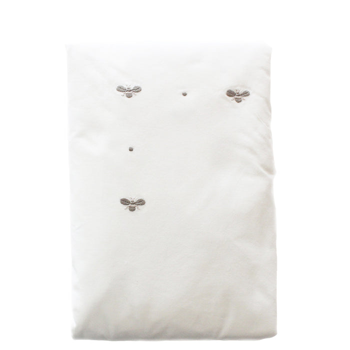 Crib Fitted Sheet Baby Bee Grey