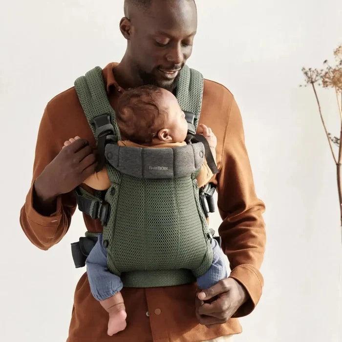 Baby Bjorn - Baby Carrier Harmony - Dark Green 3D Mesh-Baby Carriers-Posh Baby