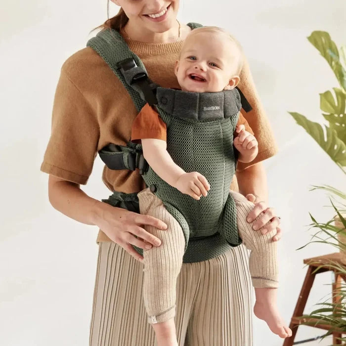 Baby Bjorn - Baby Carrier Harmony - Dark Green 3D Mesh-Baby Carriers-Posh Baby