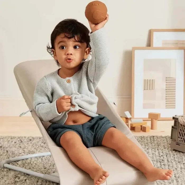 Baby Bjorn - Bouncer Balance Soft - Beige & Grey-Bouncers + Loungers-Posh Baby
