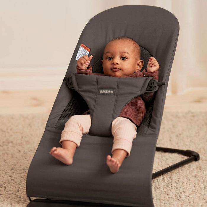 Baby Bjorn - Bouncer Balance Soft - Tri-Fabric - Dark Grey-Bouncers + Loungers-Posh Baby