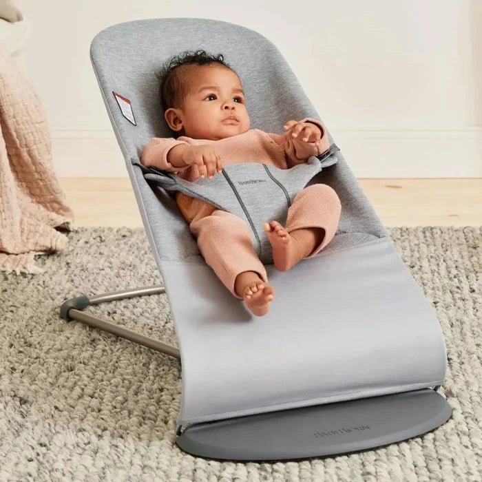 Baby Bjorn - Bouncer Bliss - 3D Jersey - Light Grey-Bouncers + Loungers-Posh Baby