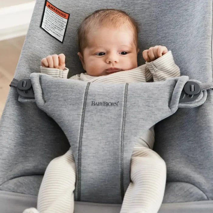 Baby Bjorn - Bouncer Bliss - 3D Jersey - Light Grey-Bouncers + Loungers-Posh Baby
