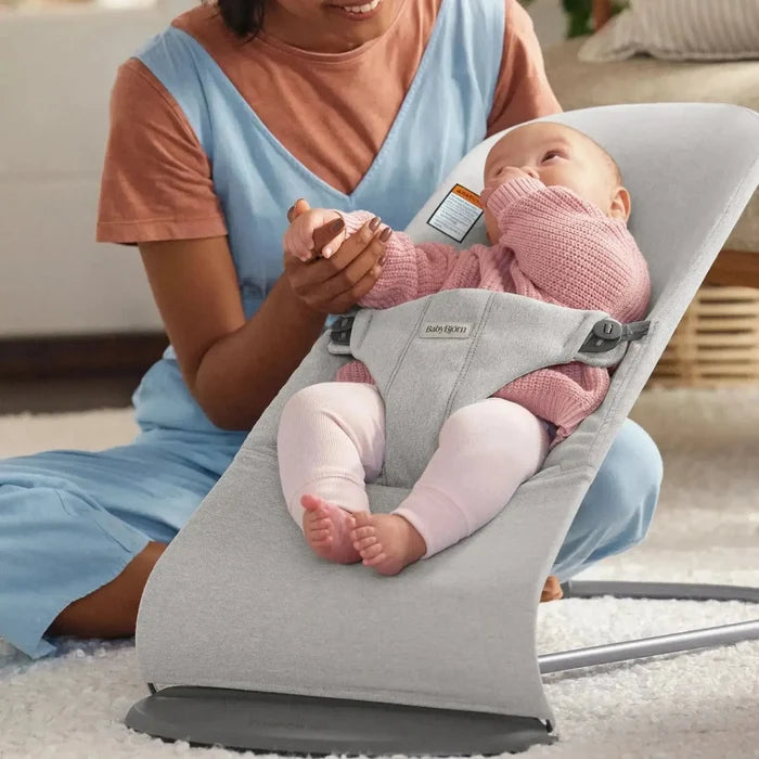 Baby Bjorn - Bouncer Bliss - Melange - Light Grey-Bouncers + Loungers-Posh Baby