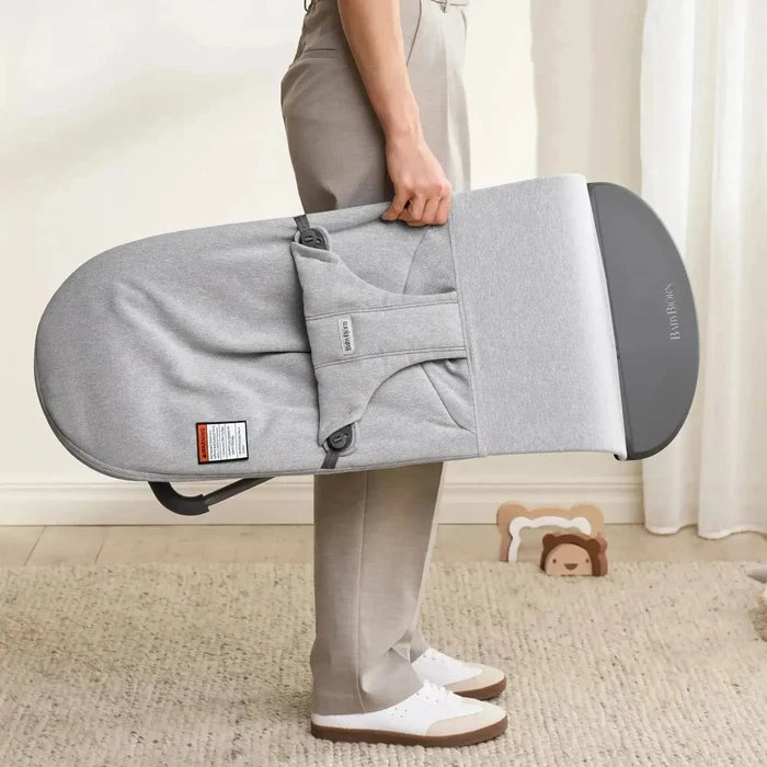 Baby Bjorn - Bouncer Bliss - Melange - Light Grey-Bouncers + Loungers-Posh Baby