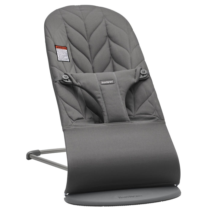 Baby Bjorn - Bouncer Bliss - Petal Quilt Woven - Anthracite-Bouncers + Loungers-Posh Baby