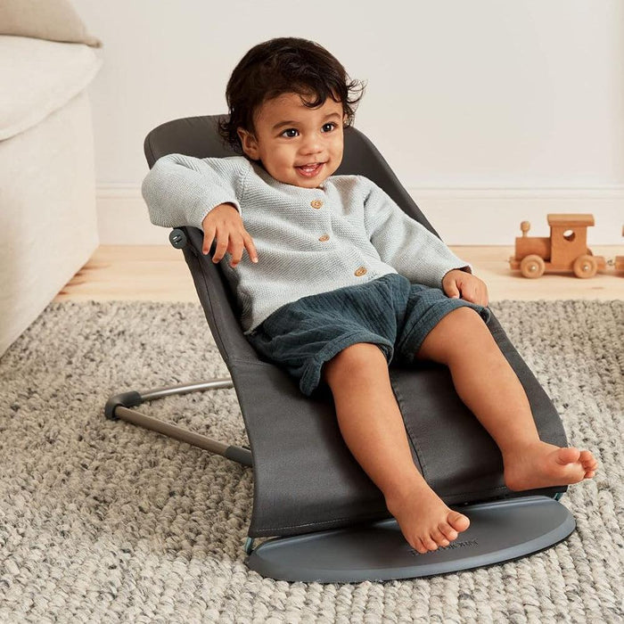 Baby Bjorn - Bouncer Bliss - Petal Quilt Woven - Anthracite-Bouncers + Loungers-Posh Baby