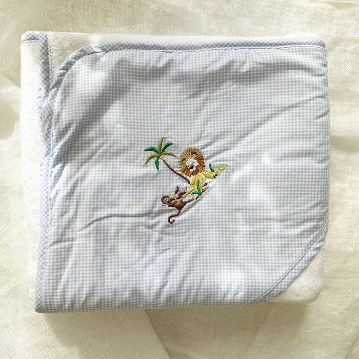 Baby Hooded Towel On Safari Blue