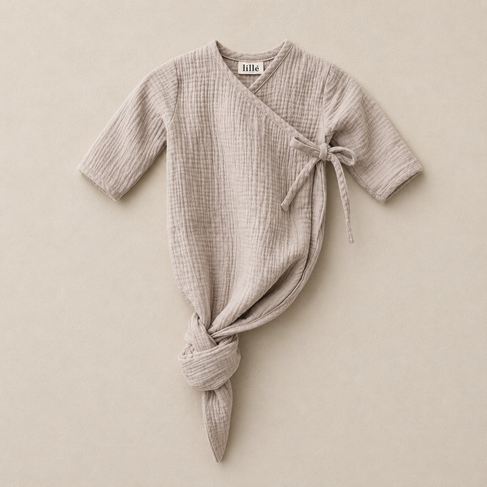 BABY KIMONO GOWN - BEIGE