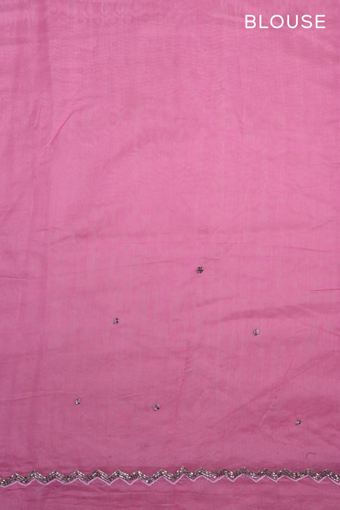 Baby Pink Embroidered Chanderi Saree