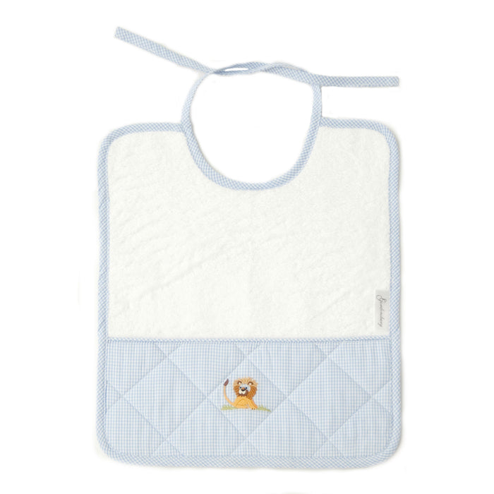 Baby Terry Bib On Safari Blue
