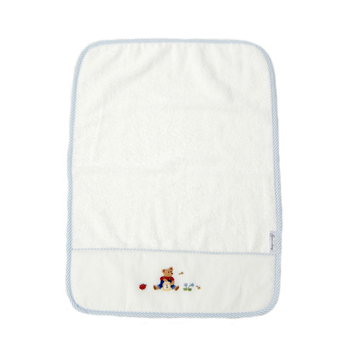 Baby Terry Burp Cloth Teddy Bear Blue