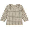 Babyface - Cotton Long Sleeve Tee - Tan Grid-Long Sleeves-3-6M-Posh Baby