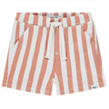 Babyface - Drawstring Shorts - Orange Stripe-Bottoms-3-6M-Posh Baby