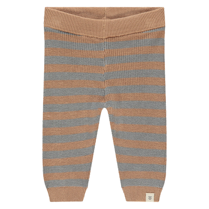 Babyface - Organic Cotton Knit Set - Latte Stripe-Sets-9-12M-Posh Baby