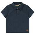 Babyface - Seersucker Polo Tee - Deep Navy-Short Sleeves-3-6M-Posh Baby