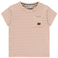 Babyface - Short Sleeve Pocket Tee - Orange Stripe-Short Sleeves-3-6M-Posh Baby