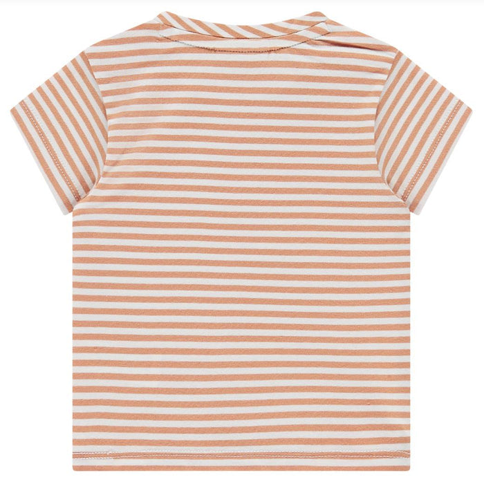 Babyface - Short Sleeve Pocket Tee - Orange Stripe-Short Sleeves-3-6M-Posh Baby