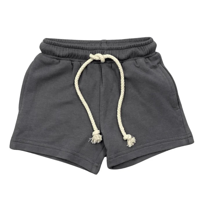 Babysprouts - Drawstring Shorts - Dark Grey-Bottoms-0-3M-Posh Baby