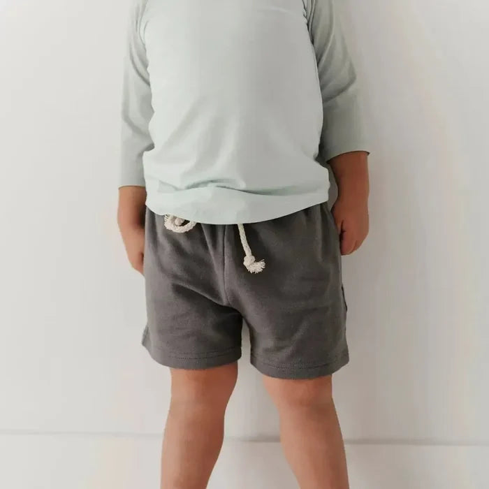 Babysprouts - Drawstring Shorts - Dark Grey-Bottoms-0-3M-Posh Baby