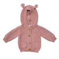 Babysprouts - Knit Button-Up Hoodie - Rose