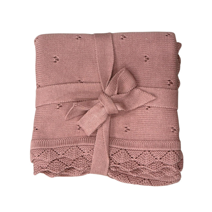 Babysprouts - Knit Pointelle Blanket - Rose