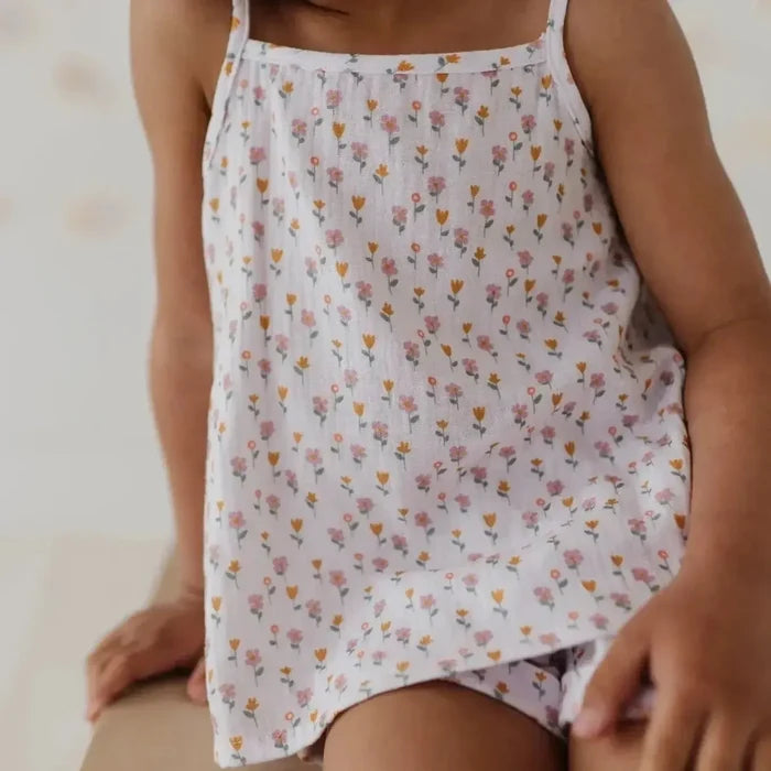 Babysprouts - Muslin Tank Top & Shorts Set - Mini Daisy-Sets-6-12M-Posh Baby