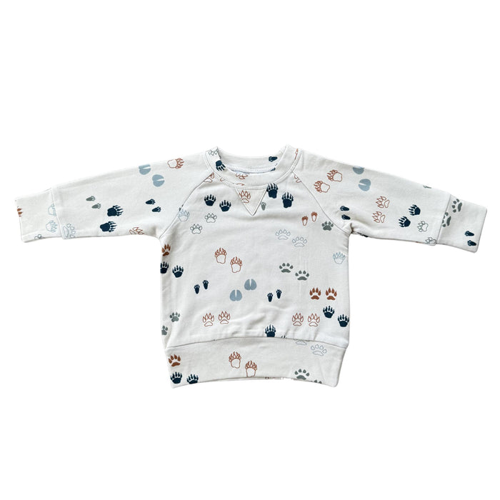 Babysprouts - Raglan Sweatshirt - Footprints-Long Sleeves-3-6M-Posh Baby