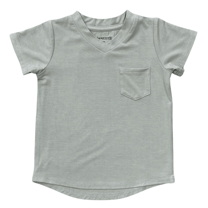 Babysprouts - V-Neck Pocket Tee - Sage-Short Sleeves-0-3M-Posh Baby