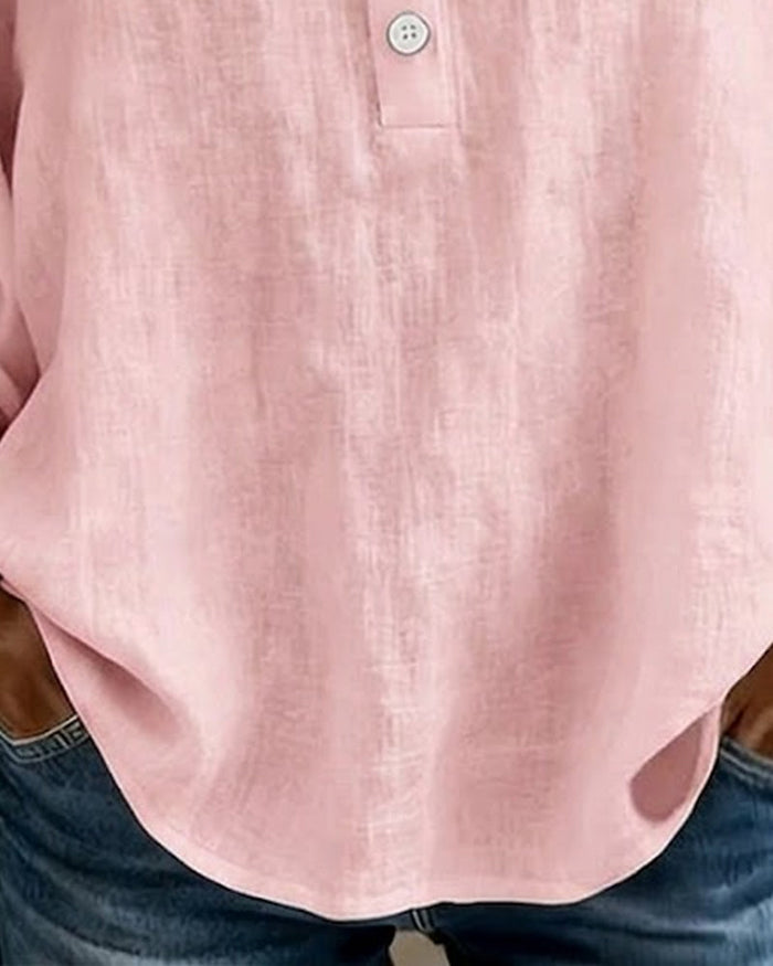 Barbara Cotton Blend Blouse with Puff Sleeves