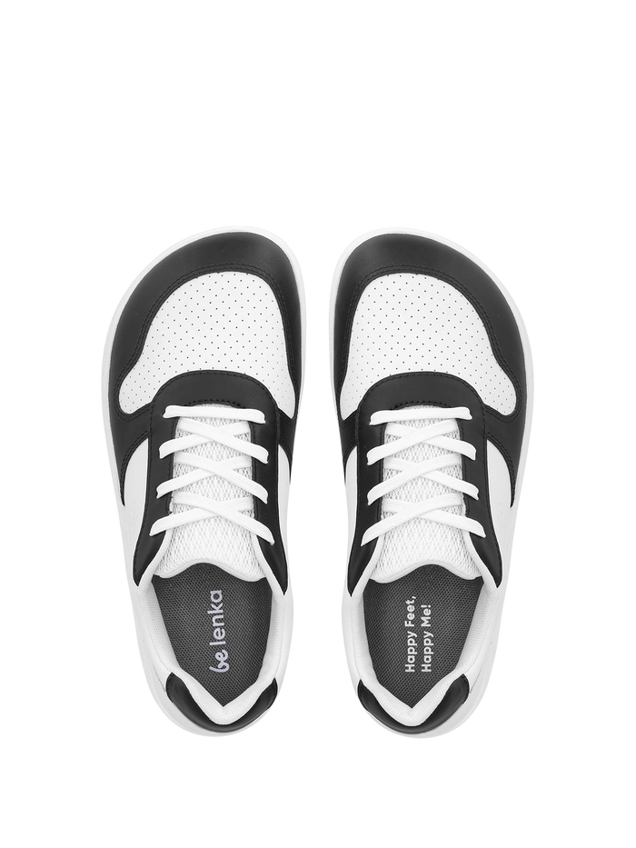 Be Lenka | Scoot Junior - White & Black | Wide Barefoot Trainers