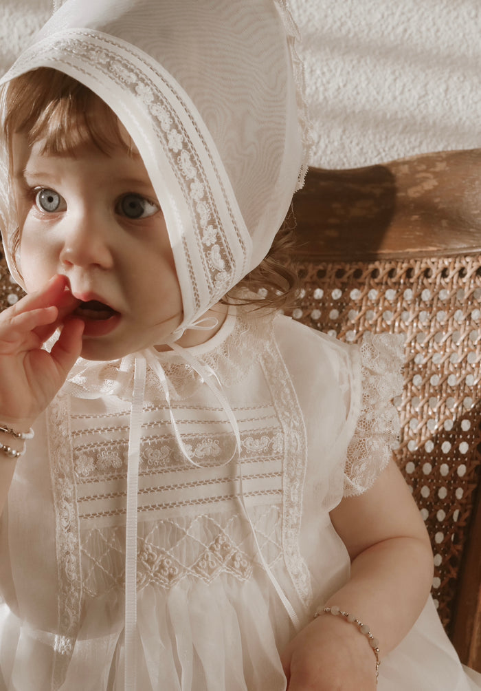 Beatrice Luxe Ivory Two 2-piece Handsmocked Dress