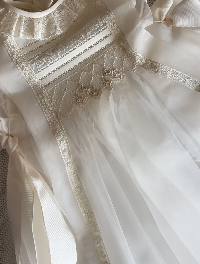 Beatrice Luxe Ivory Two 2-piece Handsmocked Dress