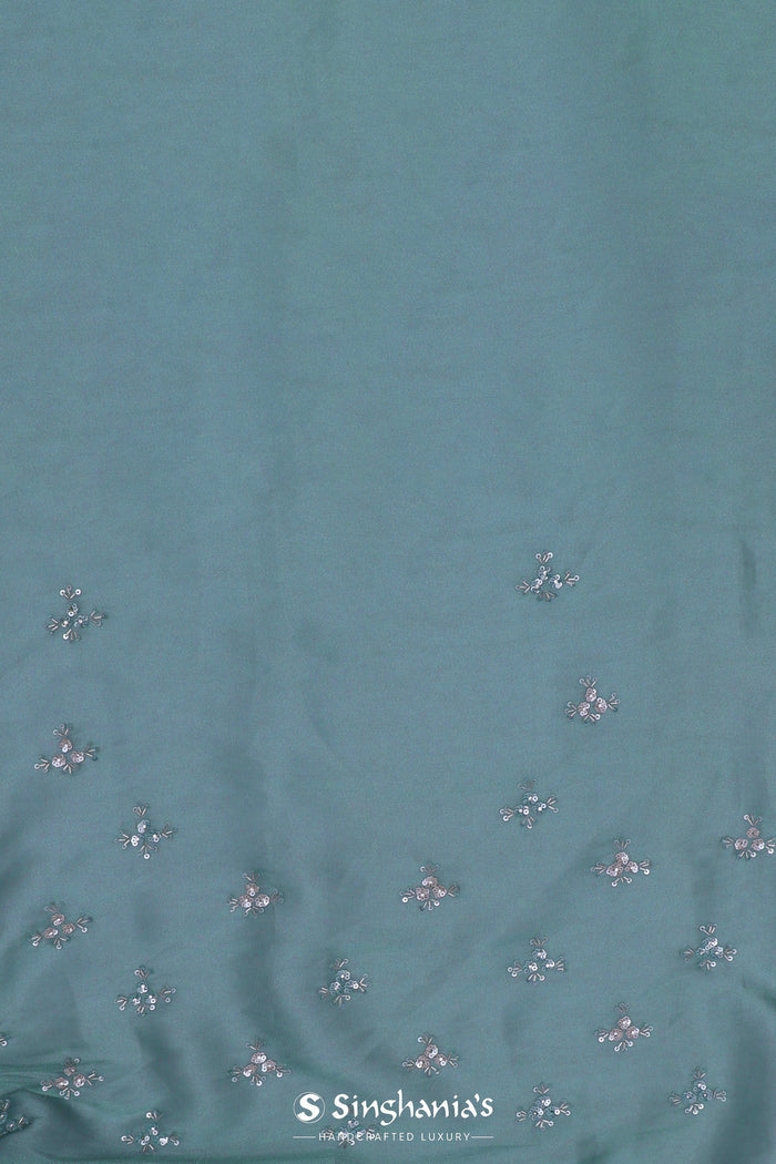 Beetle Green Organza Tissue Saree With Fancy Border