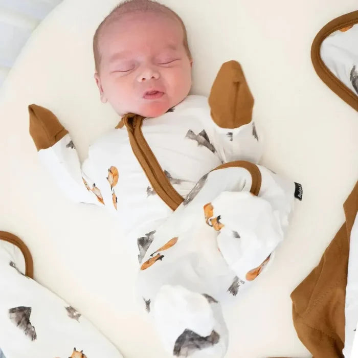 Belan J - Bamboo 2-Way Zipper Footie - Foxes-Footies + Rompers (Basic)-Newborn-Posh Baby